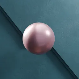 Abstract 3D-rendered pink sphere with shadow on teal split background, Blender 3D model template.