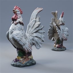 Decorated ceramic rooster