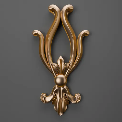 Classic gold ornament 3D model with intricate design for architectural visualization in Blender.