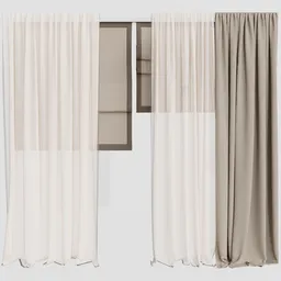 GD Silk and Cotton Curtain Set