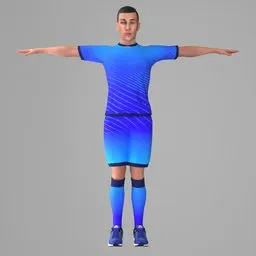 Man Blue Soccer Kit Rigged