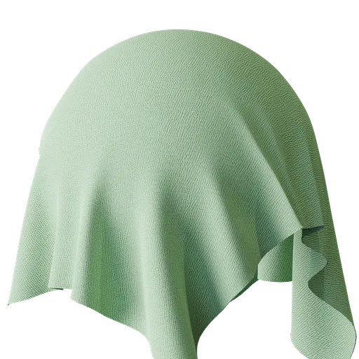 Detailed green fabric texture for 3D modeling, optimized for PBR rendering in Blender and other 3D applications.