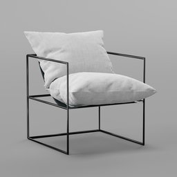 Metal frame cushion arm chair