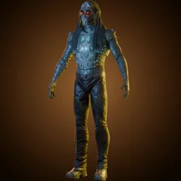 Rugged Cyborg Outlaw Character.