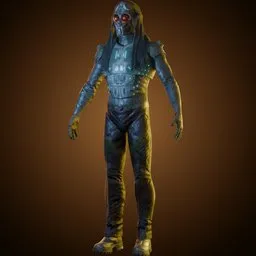 Rugged Cyborg Outlaw Character.