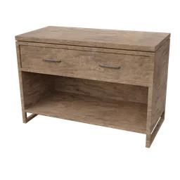 Realistic Blender 3D wooden drawer model with detailed textures for virtual interior design enhancement.