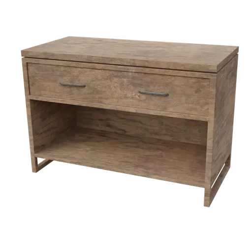 Realistic Blender 3D wooden drawer model with detailed textures for virtual interior design enhancement.