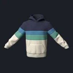 Quad-Color Striped Color Block Hoodie