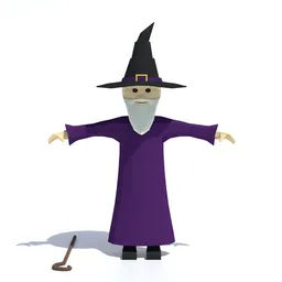 Low Poly Wizard Rigged