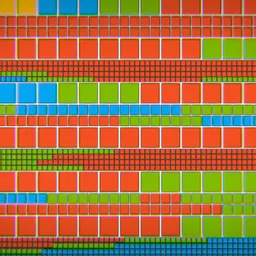 Pixel Grid Data Stream Colorful Blocks