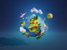 Low Poly 3D Planet