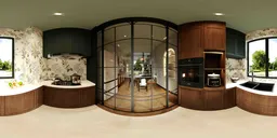 Botanical-style kitchen