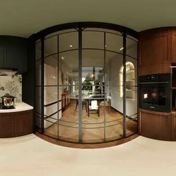 Botanical-style kitchen