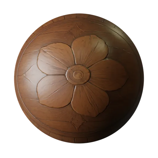 Carved Floral Wood Panel