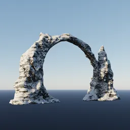 Snow Arch Rock Low Poly