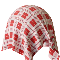 Plaid Multi Stripe Red White Fabric