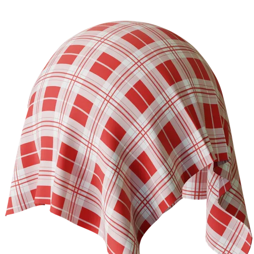Plaid Multi Stripe Red White Fabric