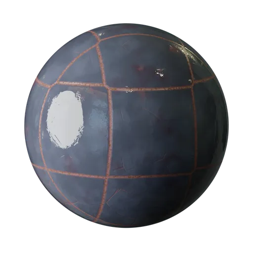 High-quality blue procedural tile material for PBR shading in 3D modeling and Blender render.