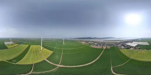 Highsky green farmland clouds
