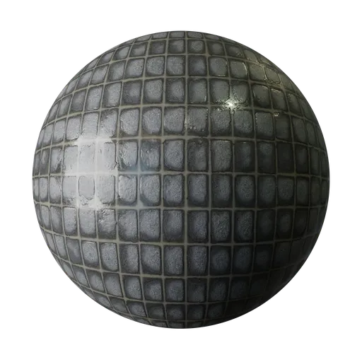 High-resolution PBR Wet Stone Path texture for 3D modeling in Blender, depicting realistic post-rain ambiance.