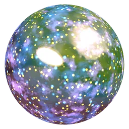 High-resolution PBR material with vibrant stars and nebulae, ideal for Blender 3D and anime-style visuals.
