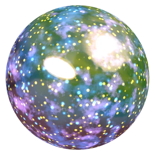 High-resolution PBR material with vibrant stars and nebulae, ideal for Blender 3D and anime-style visuals.