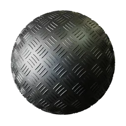 Scratched diamond plate metal texture for 3D Blender use, featuring realistic imperfections and PBR displacement mapping.