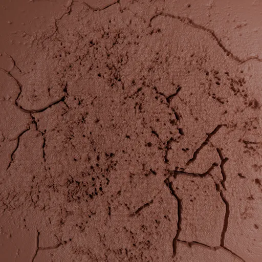 3D Weathered Cracks sculpting brush effect for Blender, detailed surface fissures suitable for aged textures.