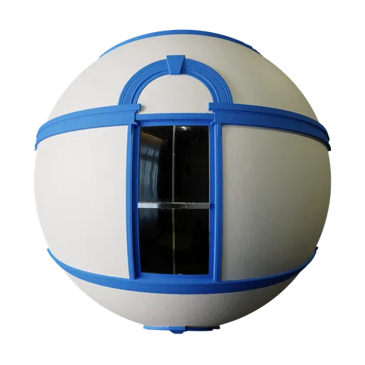 Blue window wall