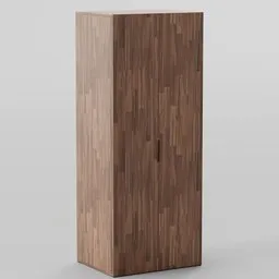 Detailed wooden texture on a 3D-rendered cabinet model for Blender visualization and design.