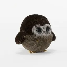 "Get creative with our Child Toy Owl Plushie 3D model for Blender 3D. This soft and adorable stuffed animal comes in black and brown colors, with losing feathers and a round-cropped face. Perfect for any toy or wildlife-themed project."
