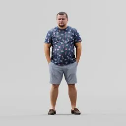 Man in shirt and shorts