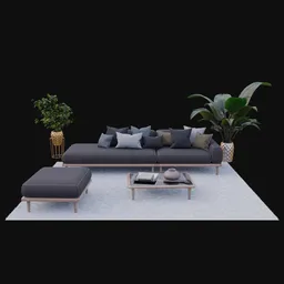 Living Room Sofa and Table Set 002