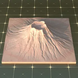 3D Printable Volcanic Mountain