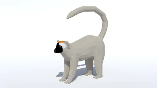 Low Poly Red Fronted Lemur