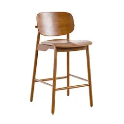 Detailed Blender 3D model of a sophisticated wooden bar stool with a sleek design.