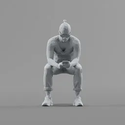 Lowpoly Male Sitting