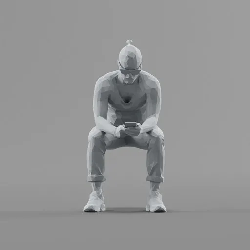 Lowpoly Male Sitting