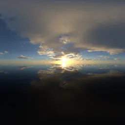 Goden Sunset Cloudy Sky