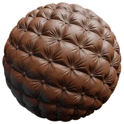 High-quality PBR horse leather texture with detailed tufting for 3D modeling in Blender.