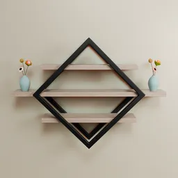 Wall Wood Simple Low Poly Shelf