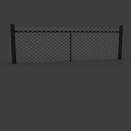 3D procedural chainlink fence model using geometry nodes, compatible with Blender 3.x for realistic texturing and modeling.