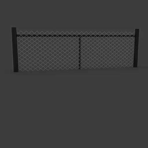 3D procedural chainlink fence model using geometry nodes, compatible with Blender 3.x for realistic texturing and modeling.