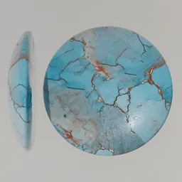 Gem Turquoise Cabochon Round