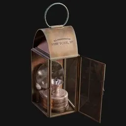 Antique Glass Reflector Oil Lantern