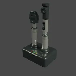 Detailed 3D rendering of medical eye exam equipment modeled in Blender.
