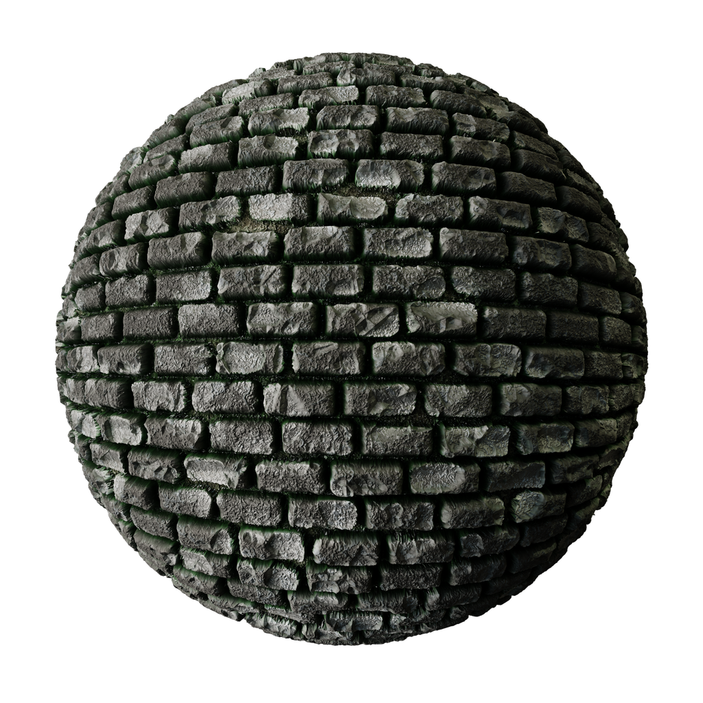 NPR Mossy Old Bricks 01 FREE bricks materials BlenderKit