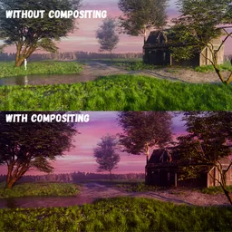 Countryside Cabin at Sunset