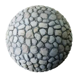 Textured 3D PBR material suitable for Blender and other apps, featuring a natural stone and concrete wall with a displacement channel.