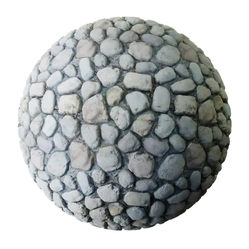 Textured 3D PBR material suitable for Blender and other apps, featuring a natural stone and concrete wall with a displacement channel.